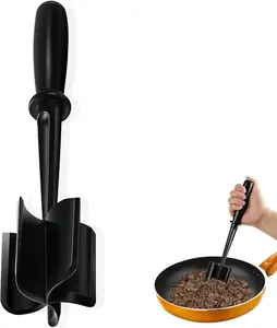 Meat Chopper and Ground Beef Masher 5-Blade Heat-Resistant Nylon Kitchen Tool with Handle for Efficient Chopping and Mashing