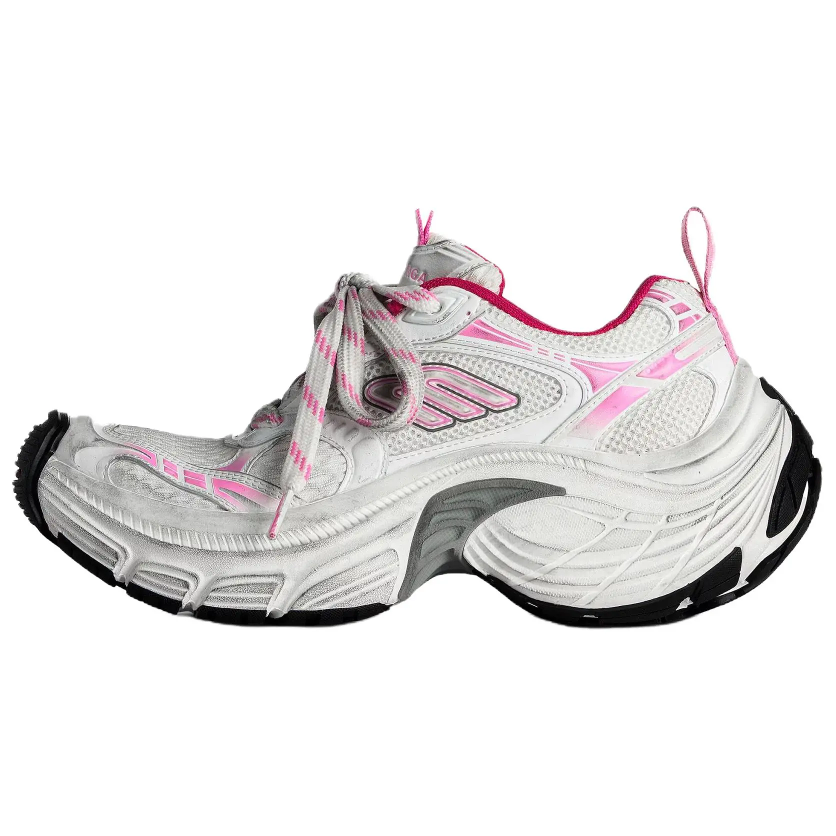 Women's Balenciaga Paris 6XL Round-Toe Lace-Up Low-Top Dad Sneakers - Sakura Pink Casual Athletic Closed Footwear, Maison Mihara Trainer