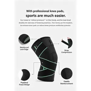Outdoor hiking and running sports knee brace, compression protective knee support, elastic fitness cycling protective gear wholesale