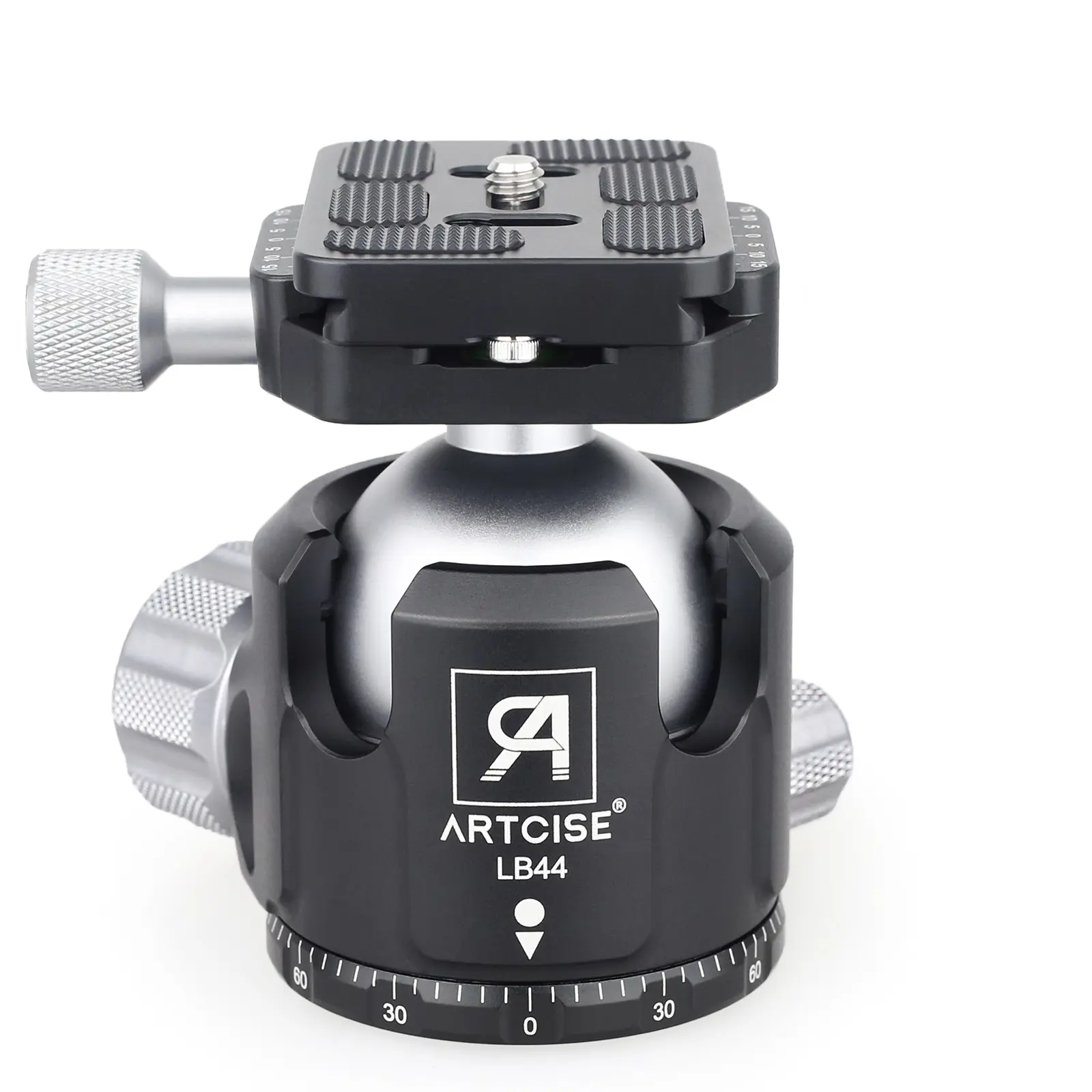 ARTCISE LB44 Low  Profile Ball Head Tripod Mount Ball Head 44MM Diameter All Metal CNC Machining for Tripod, Monopod, DSLR, Camcorder，Max Load 25kg