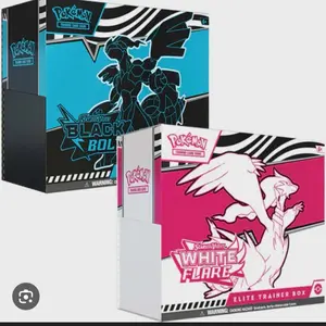 Pokémon Black Bolt & White Flare Elite Trainer Box Collectible Trading Cards Boosterbox Featuring Zekrom ex & Meloetta ex