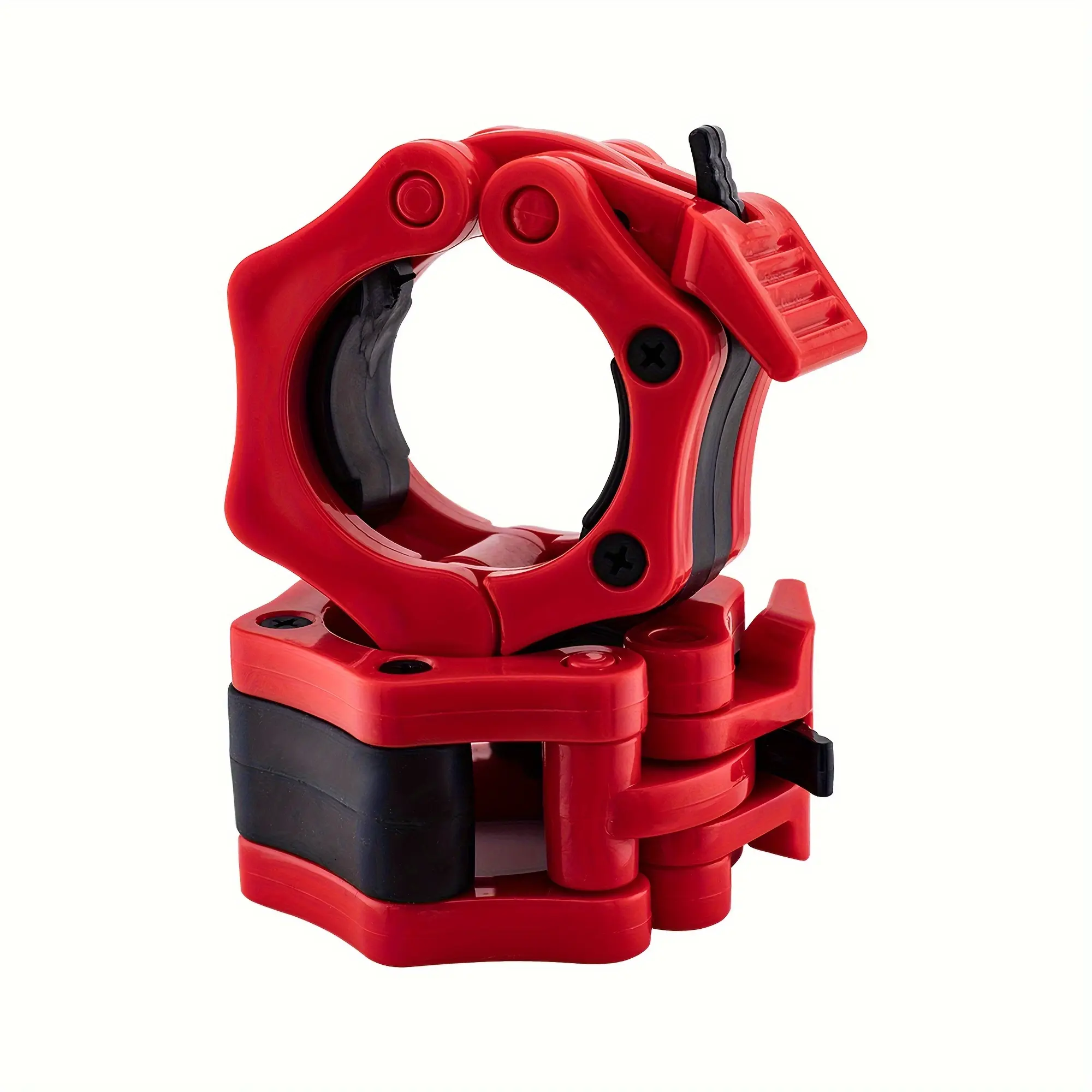 2-Pack Secure-Locking Fitness Barbell Clamps - Universal Gym Equipment Attachment for Safe Weightlifting - Durable and Ensures Workout Safety