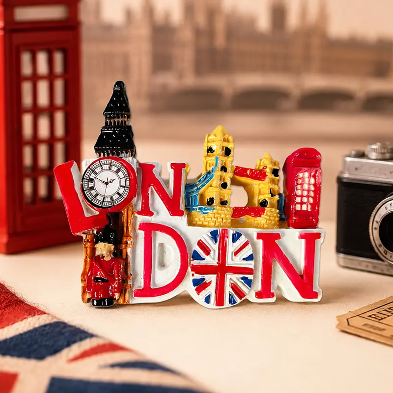 London UK Landmarks Resin Rectangle Magnetized Refrigerator Magnets - Kitchen/Office Cabinet Decor, Personalized Home Supplies Travel Souvenir