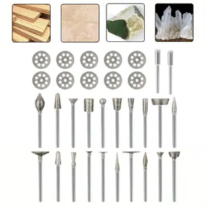 Diamond cutting disc saw blade diamond grinding needle engraving equipment Rotary cutting set 20 engraving grinding head 10 grinding pieces 2 rods High-quality materials compatible with most models (32 pieces)