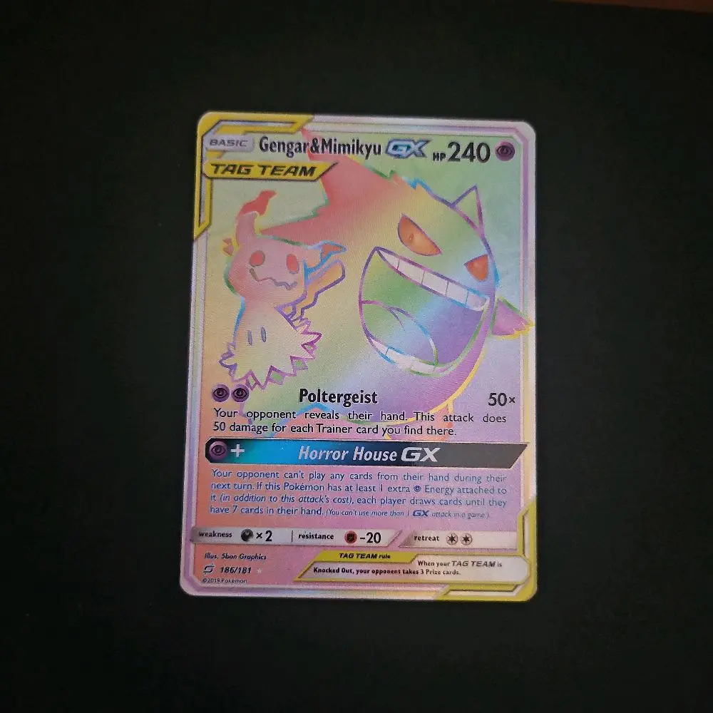 Gengar & Mimikyu GX Non-Sports Trading Card, Collectible #186