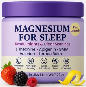 Dr. Matthew Magnesium Powder for Sleep - Pink Lemonade Night Drink with Magnesium Glycinate & Citrate, GABA, L-Theanine, Apigenin, Valerian, Sugar-Free, Melatonin-Free, Vegan, Gluten-Free, Made in USA