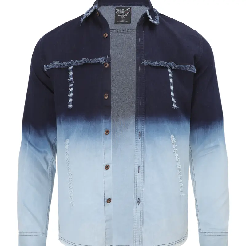 Men's Original Design Ripped Distressed Western Denim Jacket - Fitted Snug-Fit Button-Up Top, Hangable Casual Outerwear for Daily & Any Occasion, Western Ootd Menswear Coat