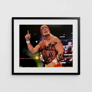 Hulk Hogan Signed Wrestling Autograph Poster Authentic Signature with COA