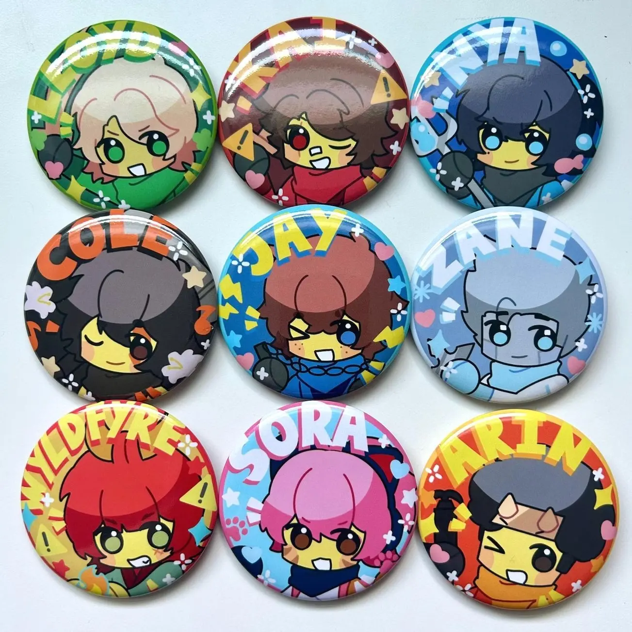 9 Styles (not combo 9) Ninja Anime Pin Buttons