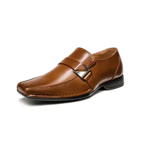 【summervibes】BRUNO MARC Men's Buckle Strap Flat Dress Loafers - Round Toe Slip-On Footwear, Summer Casual Shoes with Premium Leather Lining, Latex Cushioned Footbed,summervibes