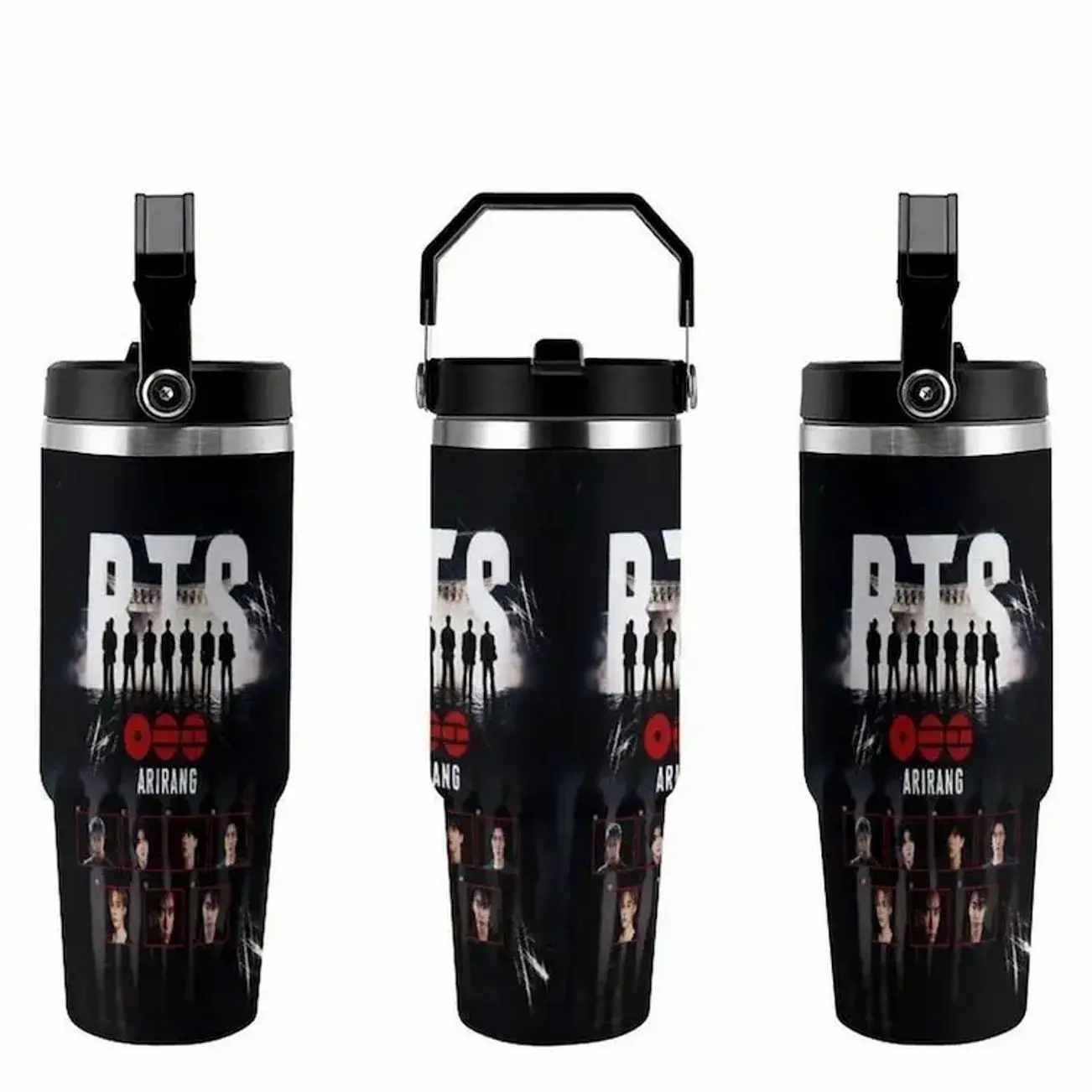 30oz Kpop Inspired Tumbler Cup – Boy Band Fan Gift, Insulated Travel Mug with Straw Lid, Aesthetic Idol Design