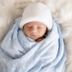 Personalized Baby Blanket Swaddle with your Custom Name - Perfect Christmas Gift for any newborn parents - Best gift Ever! Sentimental Made in our facility in California