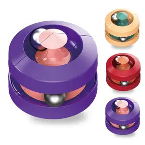 Rotating Track Ball Fidget Spinner Toy,Finger Spin Maze Rolling Bead Stress Relief Toy,Dual-Sided Orbital Ball Flip Spinner,Portable Pocket ADHD Anxiety Relief Fidget Toy,Kids Party Favor Classroom Reward Desk Toy Gift for Teens Adults