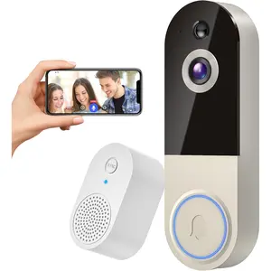 1080p  Doorbell Camera with Receiver, AI Human Detection, 2-Way Audio, Night Vision, Cloud Storage (Sold Separately), Real-Time , Rechargeable -, 2.4Ghz