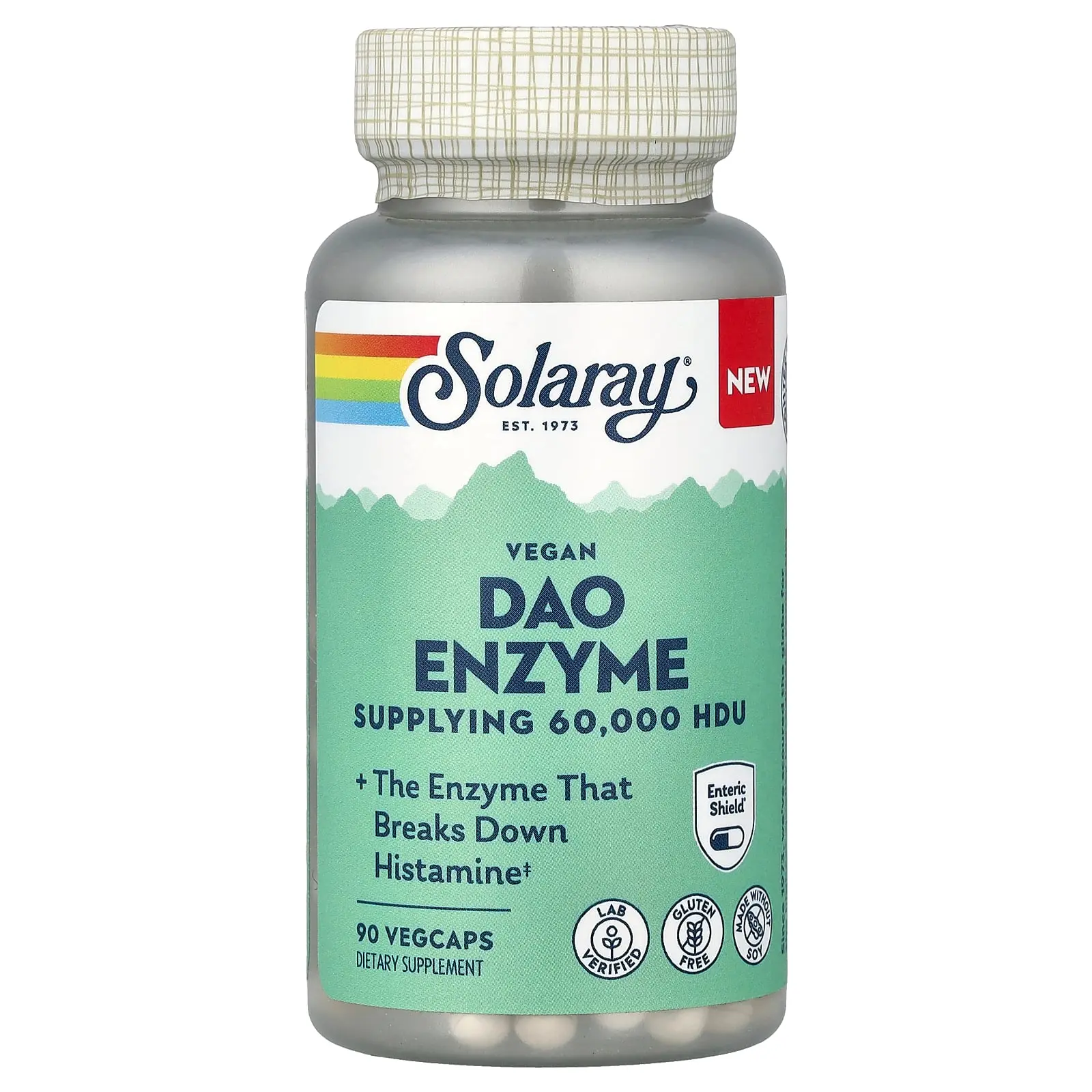 Solaray Vegan Dao Enzyme, 60,000 HDU, 90 VegCaps