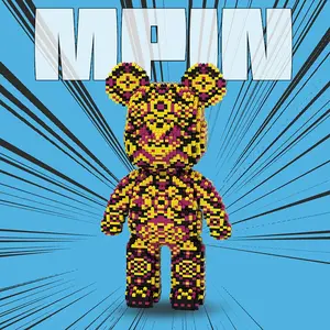 Mpin toys 7750 Pieces Mandala Bear Building Blocks Set, 43cm High Creative Toy, Unisex Gift for Boys & Girls, Home Decor Decoration, Moc Blocks Set