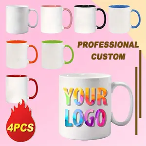 2026  A Set of 4pcs of 11-Ounce Sublimation Coffee Mugs with Gift Boxes, Suitable for DIY Crafts, Heat Insulation, And Anti-Slip.These Durable Cups Are Perfect for Both Hot And Cold Beverages