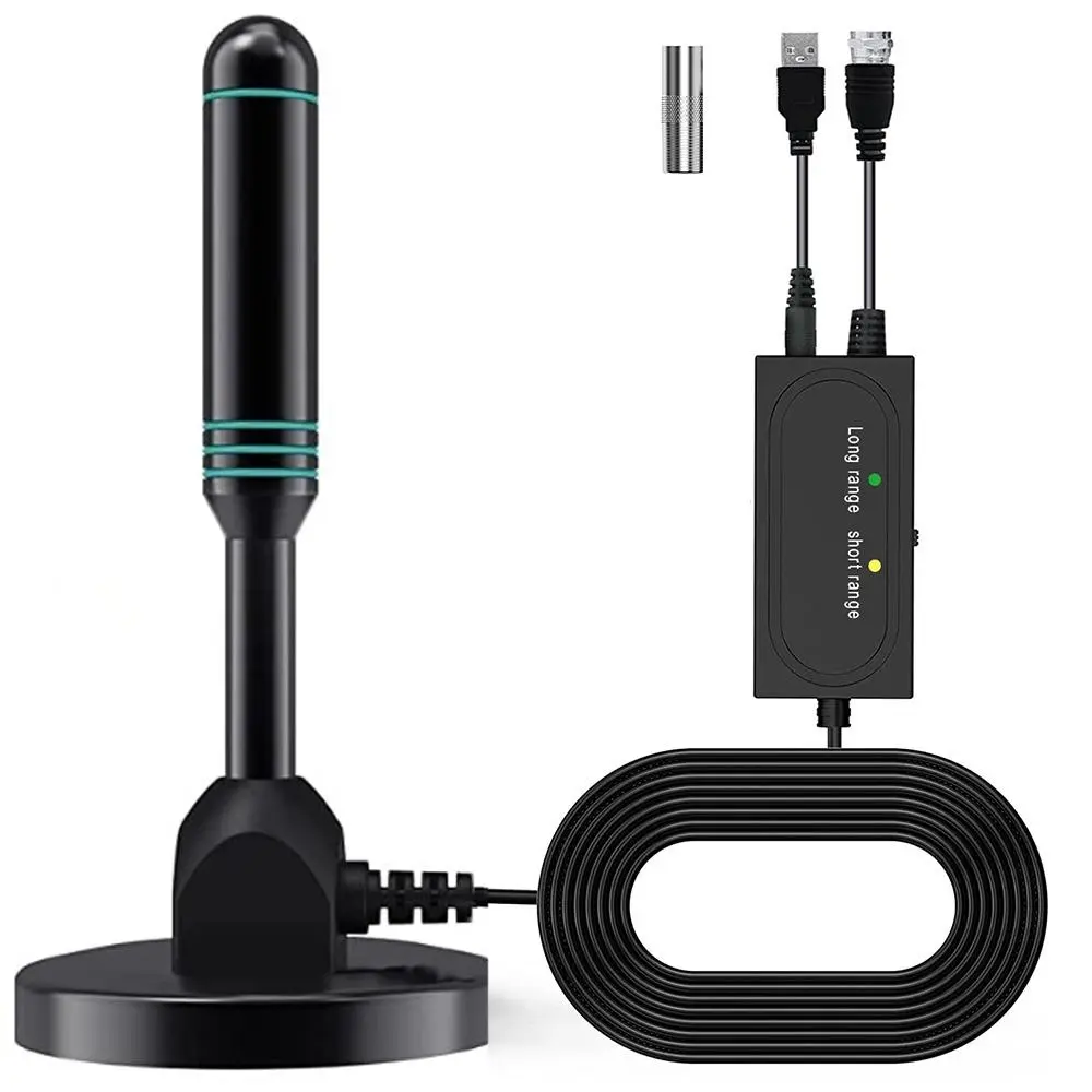 ZIHNIC Digital HD Antenna Indoor HDTV 1080P 4K Long Range High Definition Antenna with USB Cable & Coaxial Connector