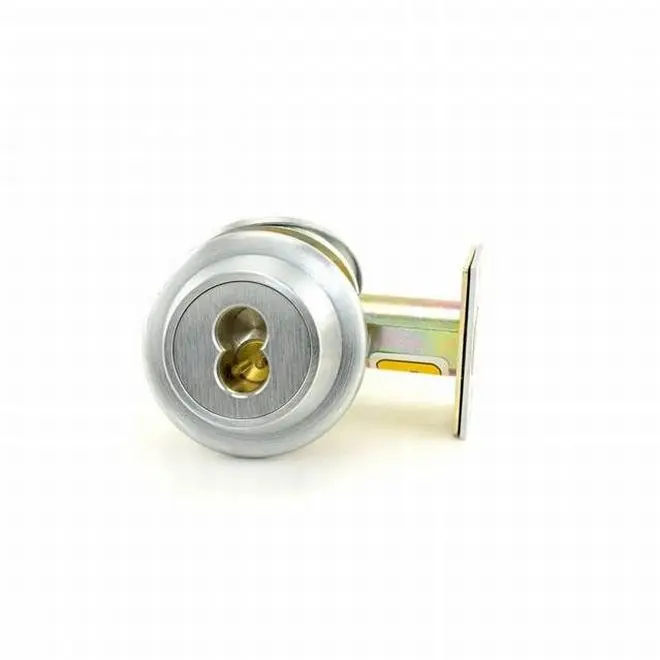 Stanley Best 8T37LSTK626 8T Series 2.75 in. Backset 7 Pin Single Cylinder with No Turnknob Deadbolt Standard Strike Less Core, Satin Chrome