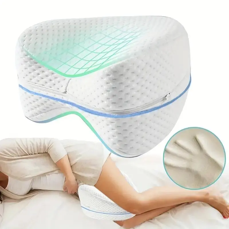 Memory Foam Leg Pillow, 1 Count Detachable & Washable Leg Pillow, Leg Support Pillow for Side Sleepers, Back, Hip, Knee