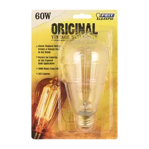 Feit  60W The Original ST19 Vintage Incandescent E26 Medium Bulb - Soft White - Pack of 6