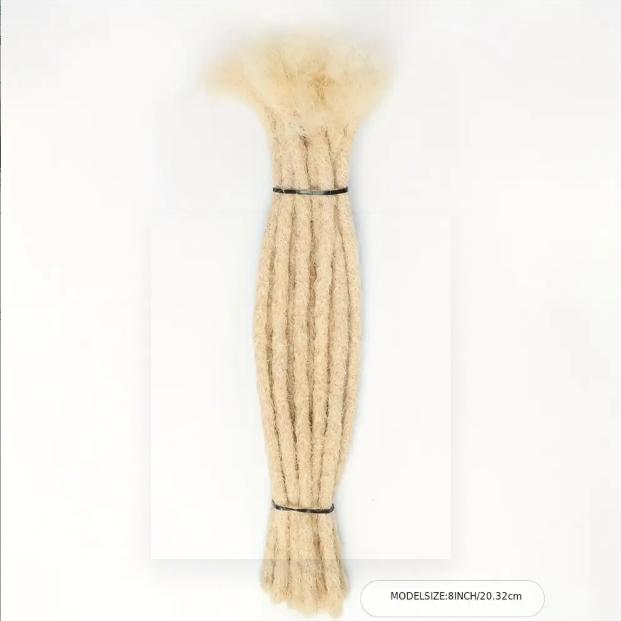 100 Strands 100% Real Human Hair Dreadlock Extensions 0.6cm Thickness 4‑12 Inch Colored Locs for Men & Women