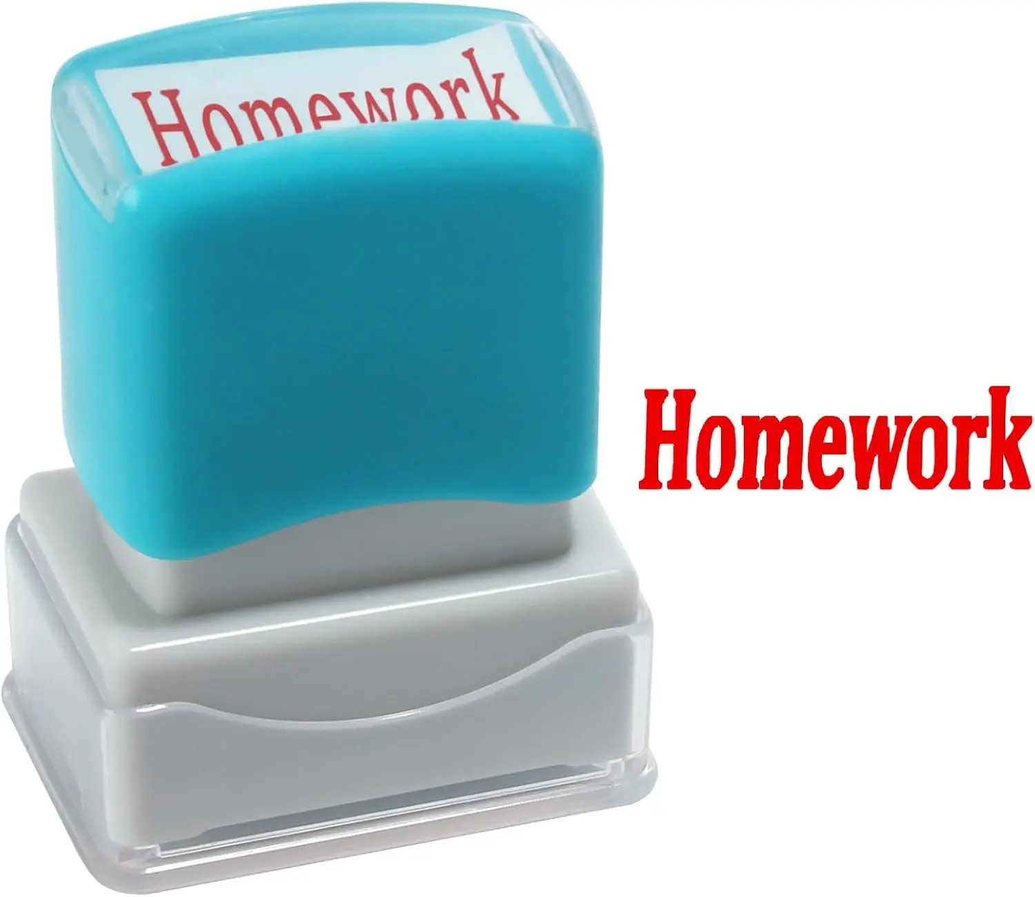 Self-Inking Rubber Stamp - Refillable Red Ink Quick-Drying Stamper for Classroom Docs, Business Documents, Teacher Home Supplies Organizers