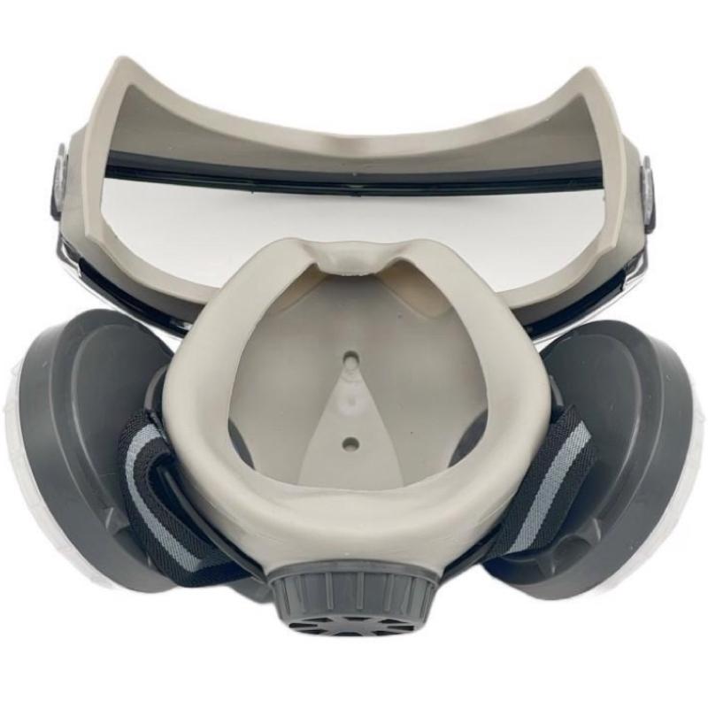 Dust-proof Integrated Respirator Mask, Reusable Half Mask with Goggles, Anti-dust Mask for Spray Painting & Woodworking Projects