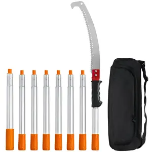 Manual Telescoping Pole Saw For High Branches Pruning, Extendable 4.6-9.8 Ft With Sharp Steel Blade, Lightweight Aluminum Alloy Handle, Branch Trimmer And Pruner For Palms And Shrubs