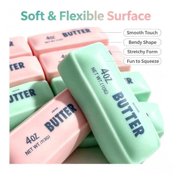 Crunchy Butter Squishy Cheese Sticks Toy,Slow-Rebound Stress Relief Toy Building Blocks,Cute Soft Sensory Toy, Relaxing Desk Toy Squeeze Toy Stress Relief Desk Toy For All Ages,Stress Relief Gift