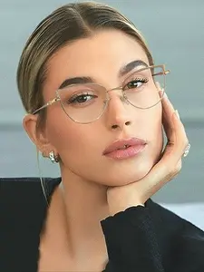 Women's Cat Eye Metal Frame Glasses, Anti-Blue Light, Casual Style, Suitable for Daily Reading and Outdoor Use, All Seasons, High Quality Eyewear
