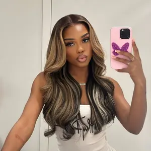 Arabella Ombre Platinum Blonde Balayage Highlighted 13x6 Glueless Wig Loose Body Wave With Drawstring 100% Human Hair Pre-Cut Beginner Friendly Lace Frontal Wig