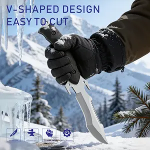 10-Inch Forged Camping Knife (with Sheath) – Stainless Steel Boning & Butcher Knife, Multipurpose Meat-Cutting Knife for Kitchen, Camping & Outdoor BBQ