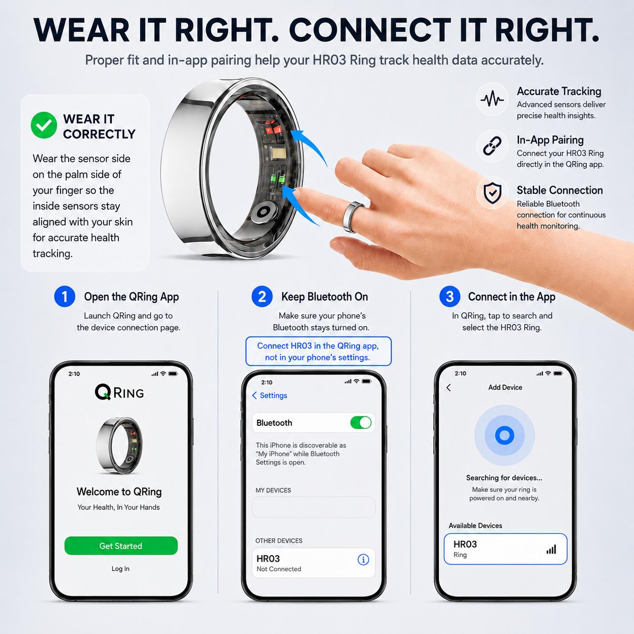 Hitienx Smart Ring 3, Fitness Tracker with 24/7 Sleep Tracking, Heart Rate, Temperature Monitoring, Stress & Cycle Insights, Family Care Mode, No Subscription for Men & Women, Android & iOS Compatible, Wearable, Waterproof #SummerFinds, Wearable Devices,