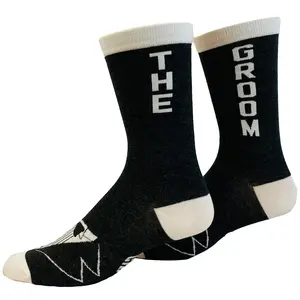 Men's Groom Socks Funny Wedding Day Gift Marriage Novelty Footwear Funny Graphic Socks Comfortable Fitted Spandex Cotton
