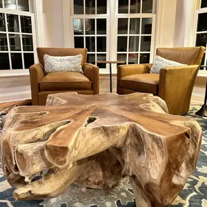 Solid Teak Root Coffee Table - Rustic Luxury