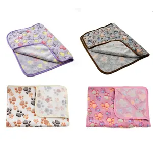 4-piece Pet Blanket Set -20.47in X 29.92in, Soft, Warm, Paw Print Dog and Cat Blanket, Comfortable for Daily Use, for Guinea Pig Cages, Textiles & Soft Furnishings
