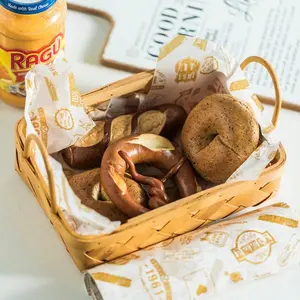 50 Sheets Oil-Proof Paper, Food Grade Baking Liner, Printed Sandwich Packaging, Burger Wax Paper, Ideal for Desserts & Snacks