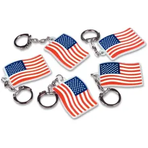 American Flag Key Chain USA, with Keyring, Accessories for Boys and Girls, 4th of July