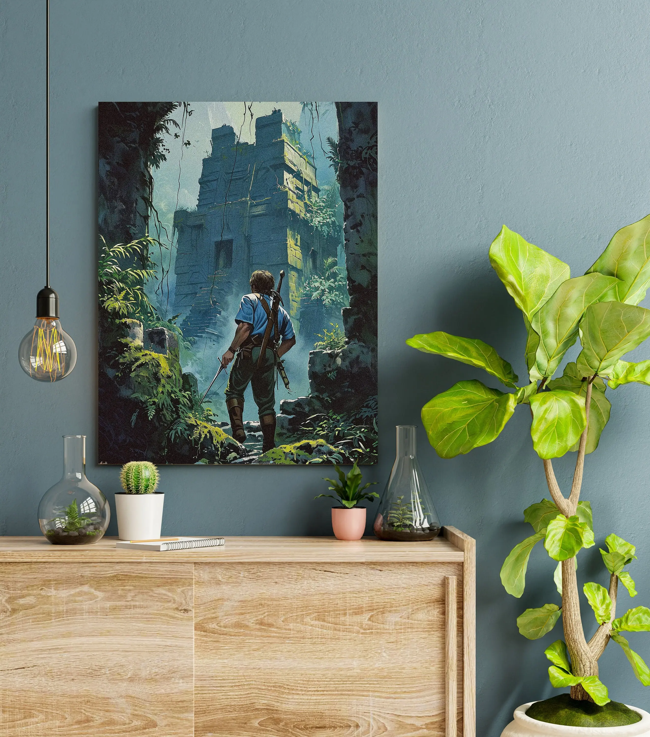 Minecraft Art | "Jungle Temple" | Framed Canvas | Dark Fantasy | Minecraft Poster | Minecraft Art | Minecraft Decor | Minecraft Print