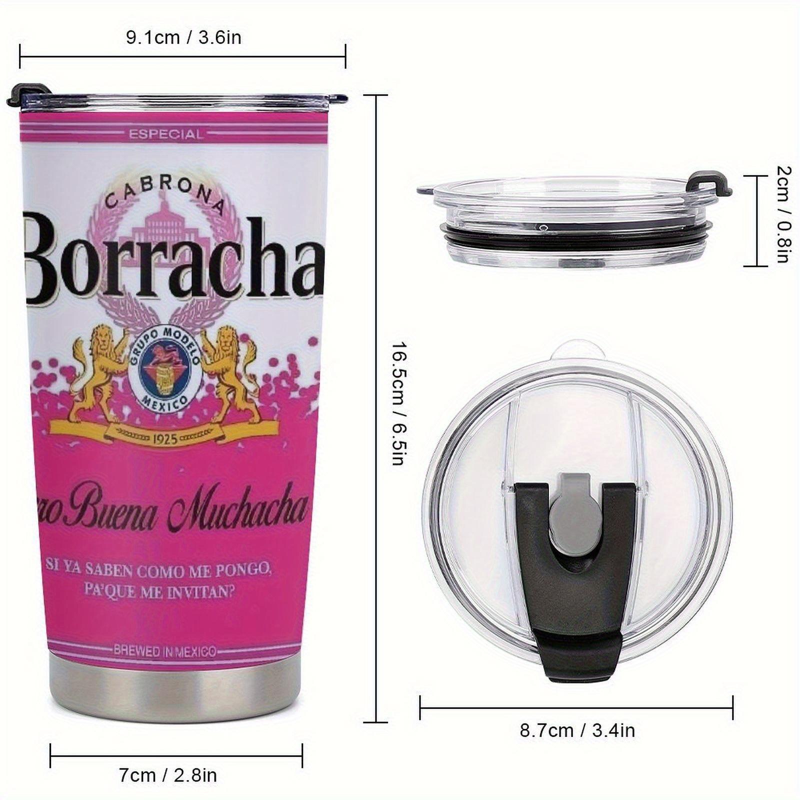 1pc a 20Oz Stainless Steel Tumbler Featuring a Cabrada Borracha Design, Built to Last, Leak-Resistant, Easy to Clean, And Perfect for Outdoor Adventures, Sports, And Everyday Hydration. A Fashionable Travel Cup And Sturdy Drinkware Flasks