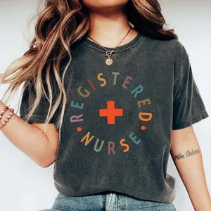 Comfort Colors Registered Nurse Shirt For Women, RN Tshirt for Registered Nurse, Gift For Registered Nurse Outfit, RN Graduation Graphic Tees Top