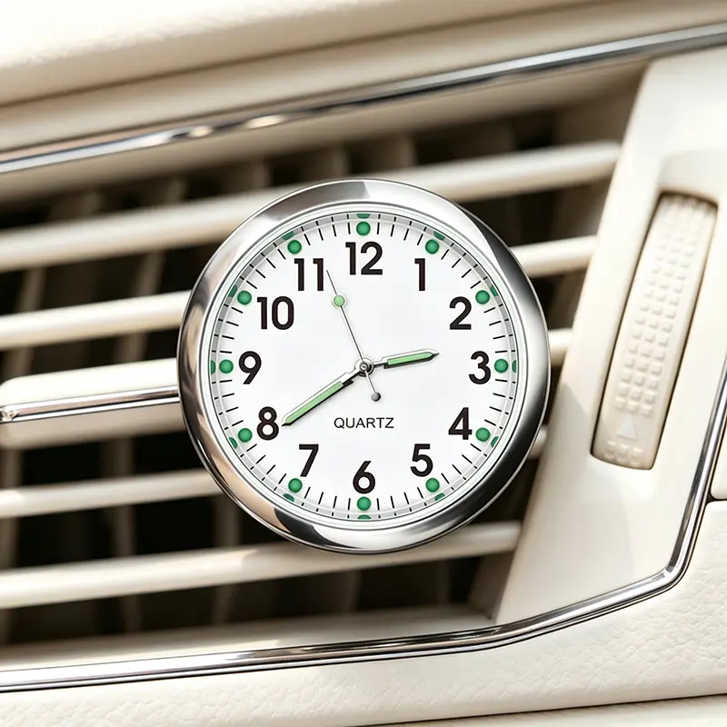 CEVOCMI Car Electronic Quartz Clock Ornament - All Seasons Car Interior Accessory for Air Vent, Center Console Dashboard Time Display Decoration