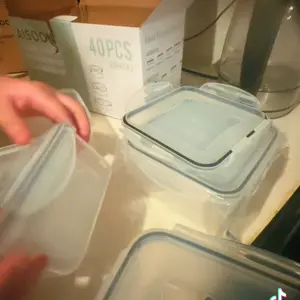 [Valentine’s Day Gift] 40 PCS Extra Large 85oz Airtight Food Storage Containers Set (20 Containers + 20 Lids), Leakproof, Reusable, Microwave & Dishwasher Safe, with Labels & Pen