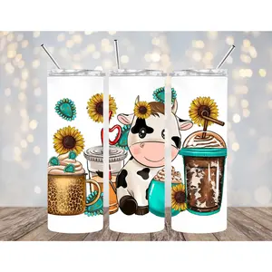 UVDTF 20 oz Cup Wrap Cute Cow 2006