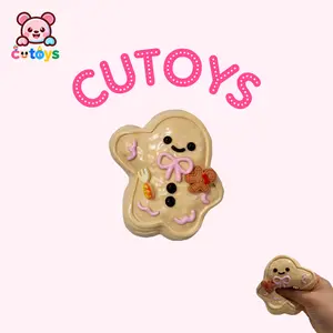 Taba Squishy, Handmade Squishy Stress Relief Toy for Adult/Kids, Cute & Soft Gingerbread Man, Perfect Squeeze Toys Gift for Relaxation and Fun,Cutoys