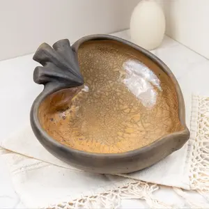 Large Atzompa Heart Clay Bowl