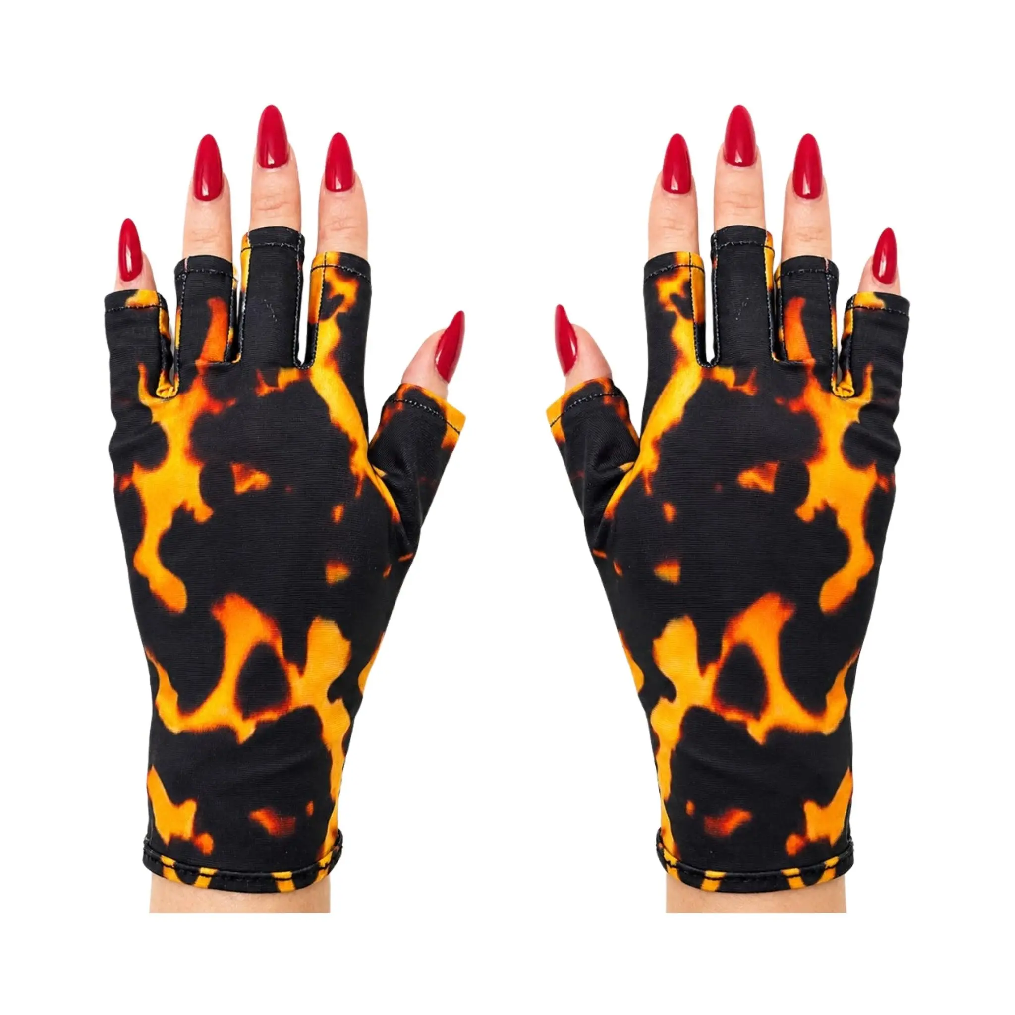 ManiGlovz TortoiseShell Luxe UPF 50+ UV Protective Fingerless Nail Gloves for Gel Manicures, Nail Lamp Curing & Driving,1 Size Fits Most, 1 Pair