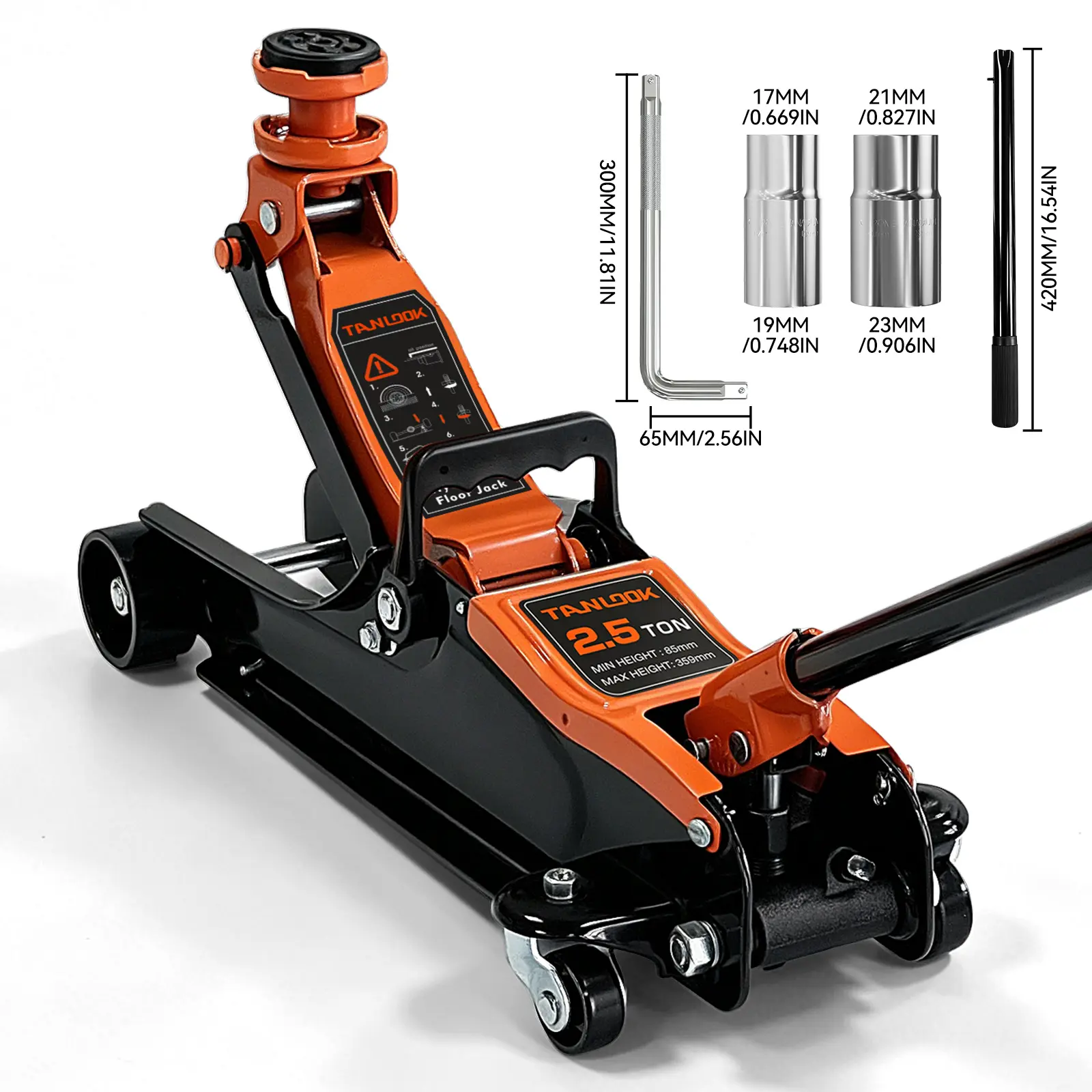 TANLOOK 2.5 Ton Manual Horizontal Hydraulic Floor Jack, Low Profile Heavy Duty Car Lift Trolley Jack, Automotive Repair Tools for Garage Mechanics & DIY Enthusiasts  , Car Repair Tools, Garage Repair