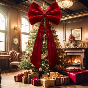 Giant Bow Party Decoration Supplies, 78.7 Inch Fabric Skirt with Flowing Ribbons and Feathers, Perfect for Birthdays, Weddings, Christmas